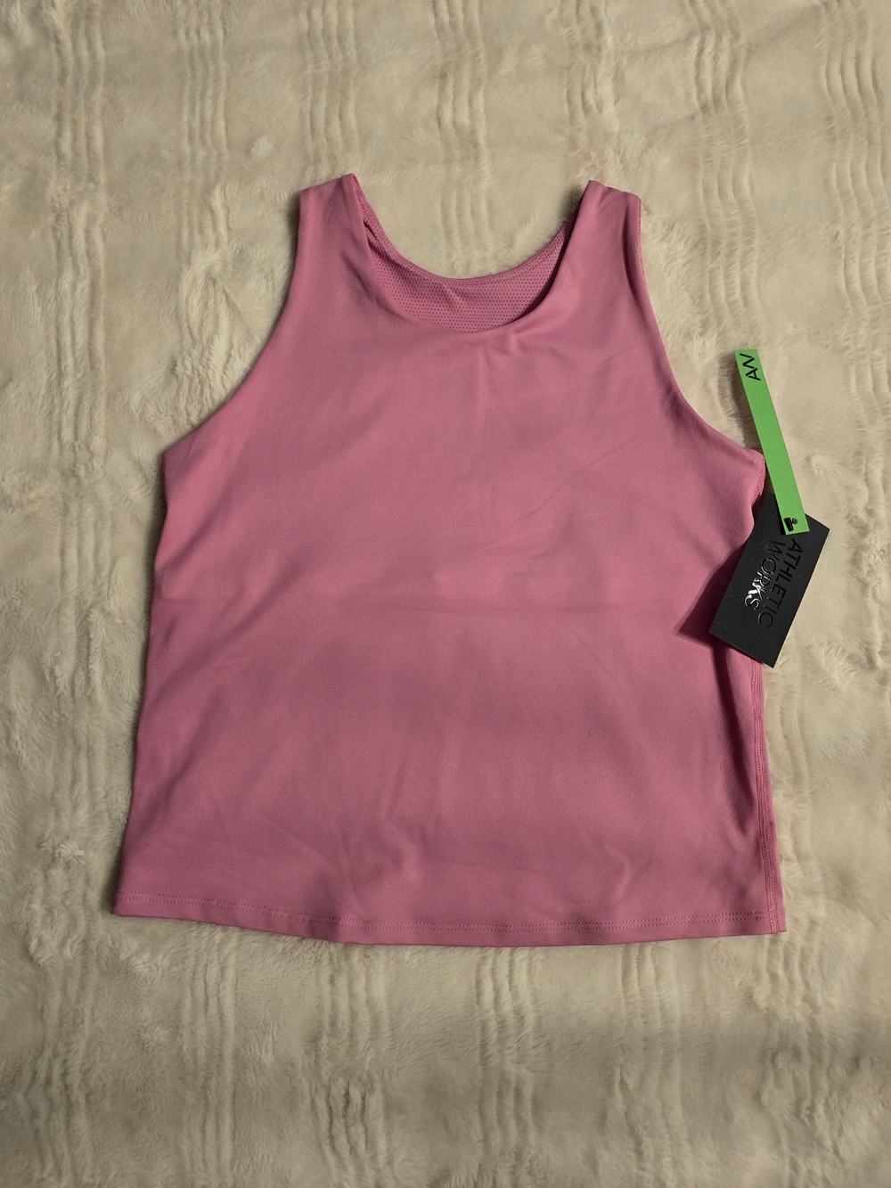 Athletic Works Pink Mesh-Panel Workout Tank